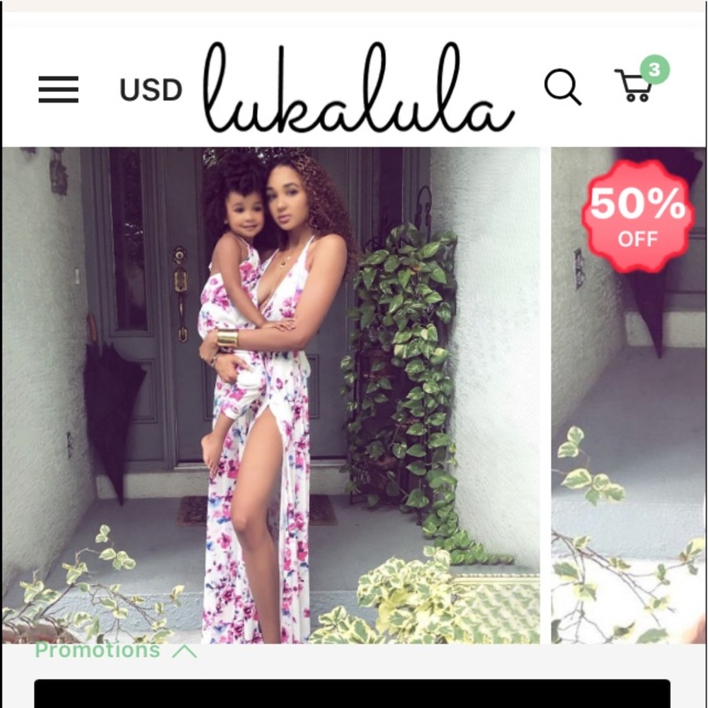 Lukalula mother daughter matching flower dresses